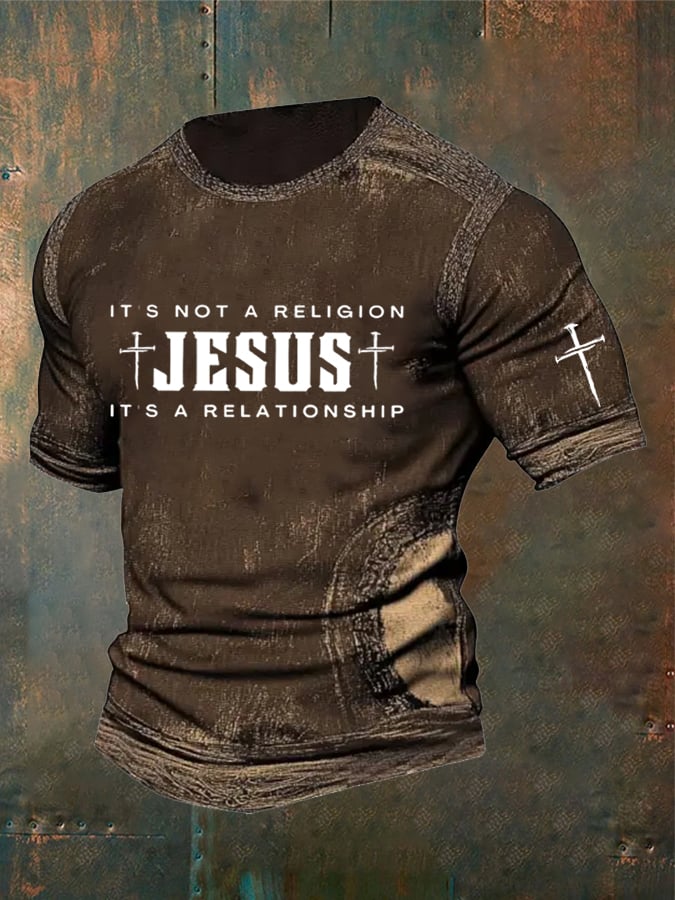 š„Buy 3 Get 15% Offš„Men's It'S Not A Religion It'S A Relationship Print Casual T-Shirt