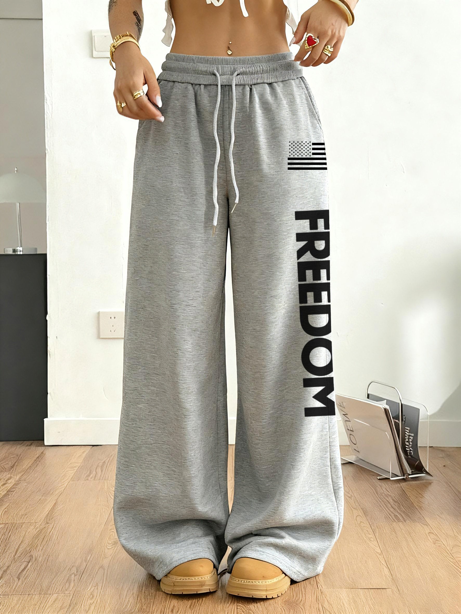 Women's Casual Fashion Freedom Flag Pants