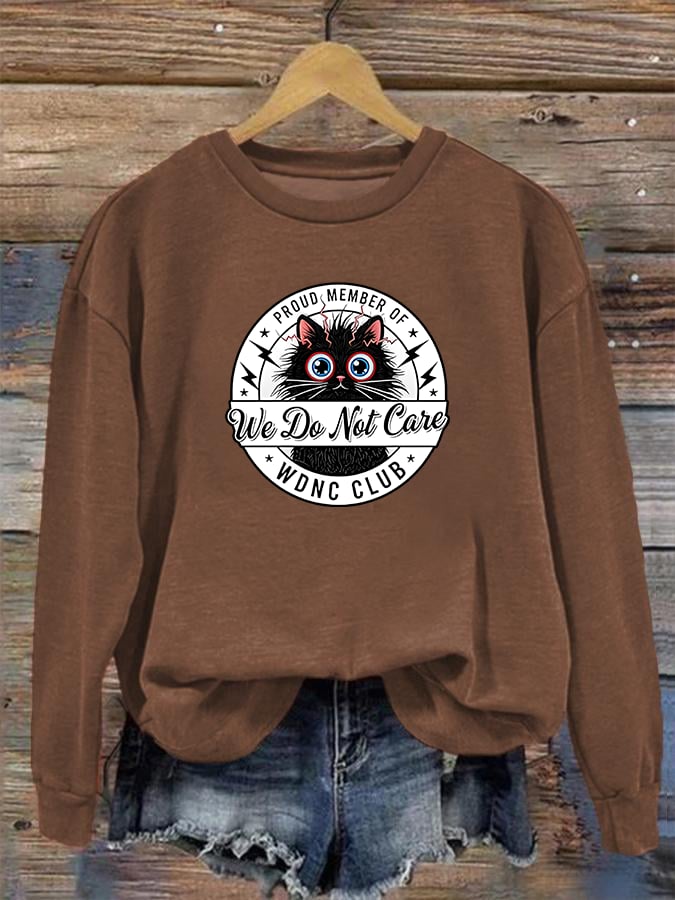 Women's  Retro Funny Proud Member Of Club We Do Not Care Menopause Perimenopause Print Sweatshirt