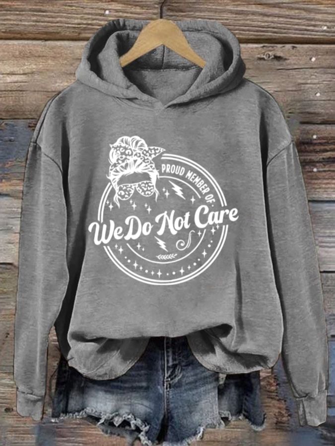 Women's  Retro Funny Proud Member Of Club We Do Not Care Menopause Perimenopause Print  Hoodie
