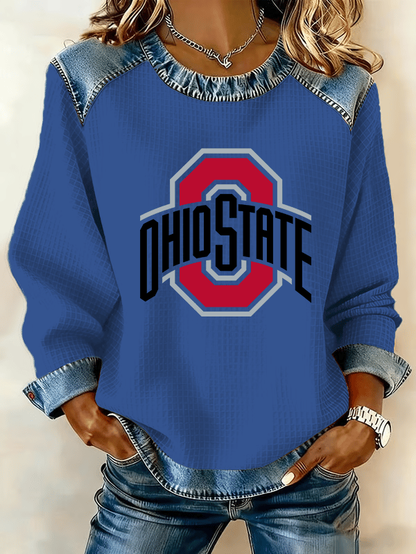 Women'S Casual Rugby Print Sweatshirt