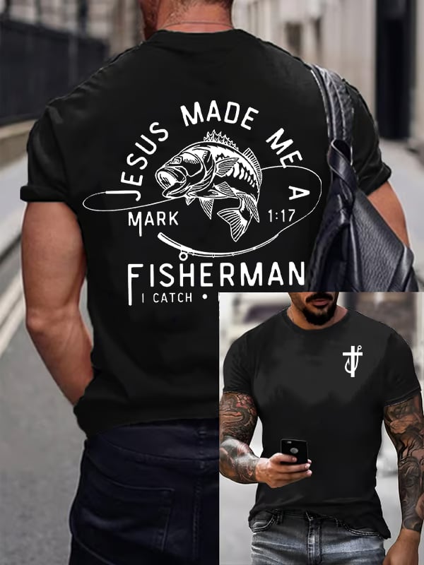 Men'S  fishing Casual Faith Short-Sleeved T-Shirt