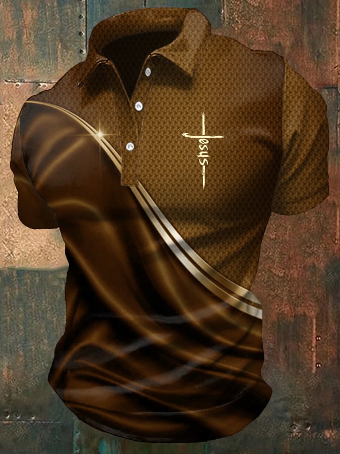 🔥Buy 3 Get 15% Off🔥Men's Casual Christian Print Polo Shirt