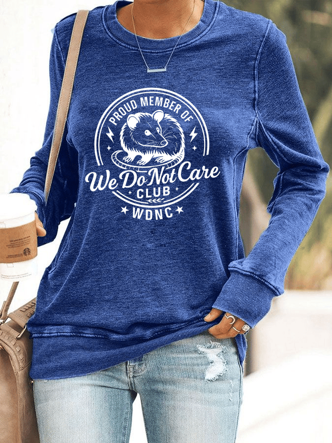 Women's  Retro Funny Proud Member Of  Club We Do Not Care Menopause Perimenopause Print  Knitted Tops