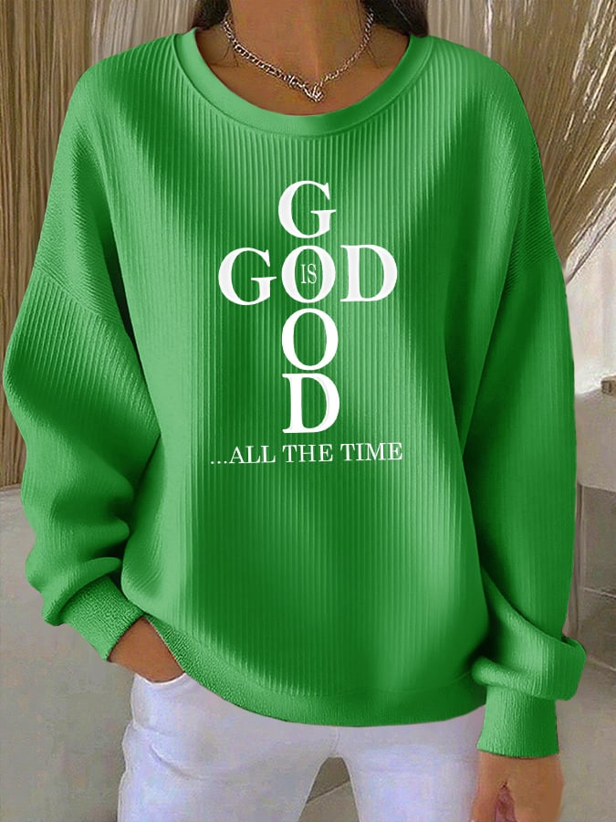 Women's Casual Faith Textured Sweatshirt