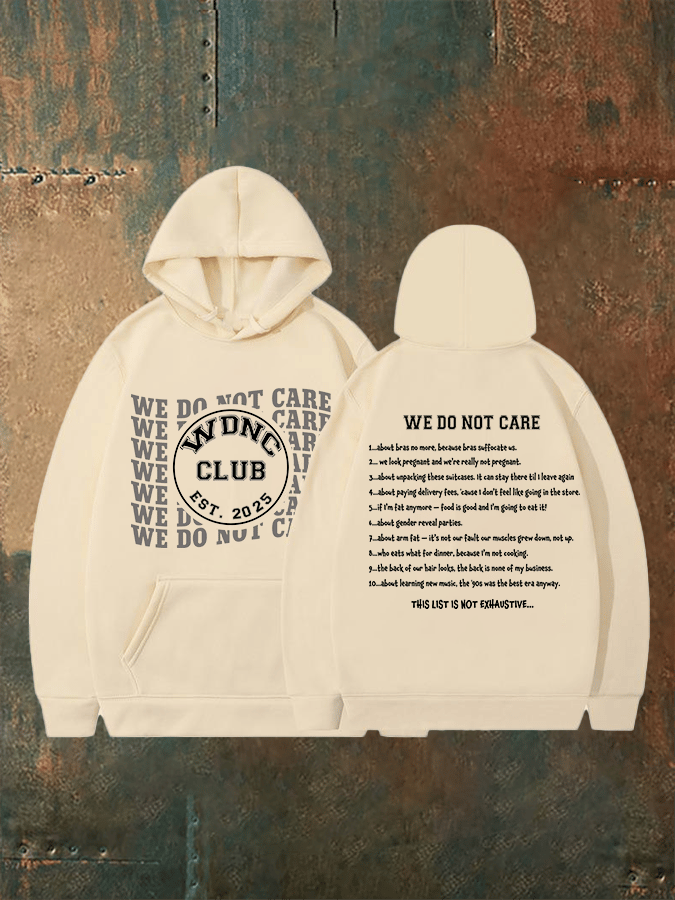 Women's  Retro Funny Proud Member Of Club We Do Not Care Menopause Perimenopause Print   Hoodie