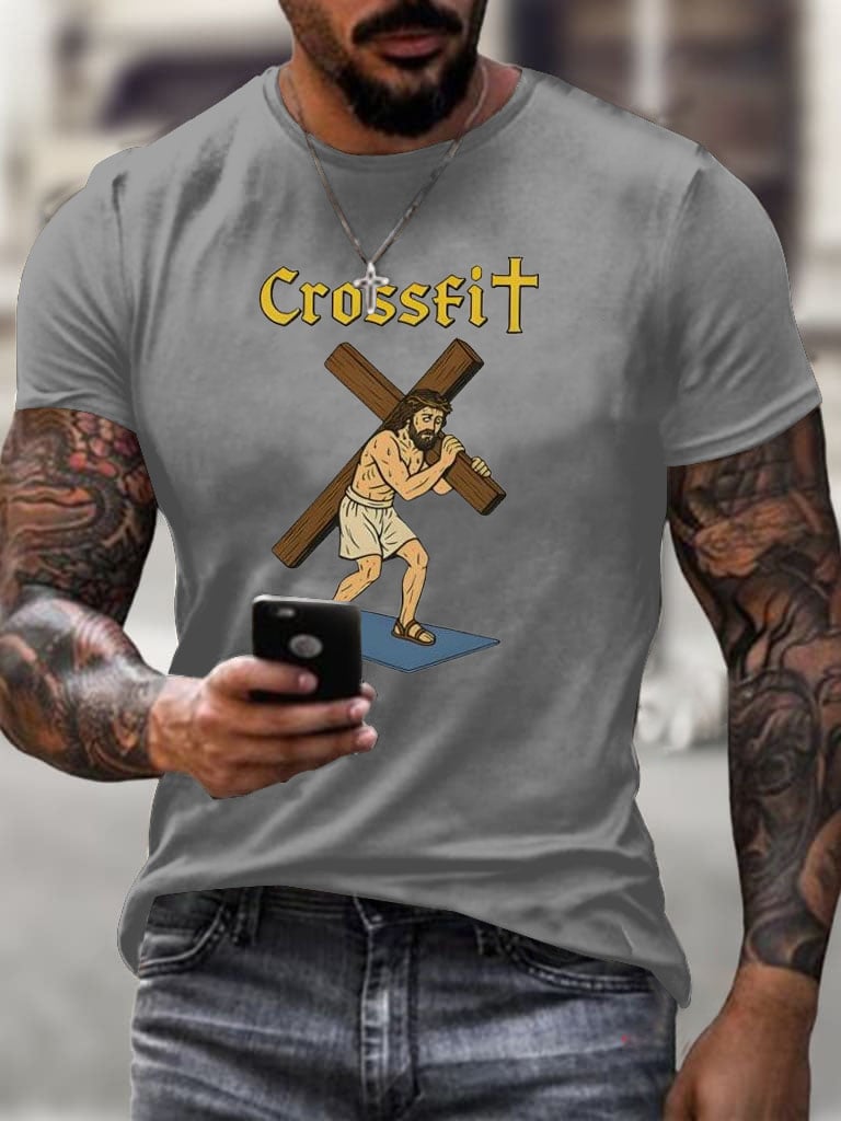 🔥Buy 3 Get 15% Off🔥Men's Crossfit Jesus Printed Casual T-shirt