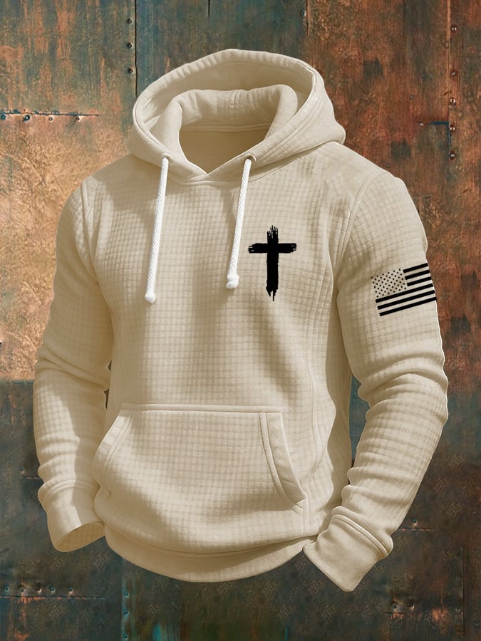 Men's Casual Faith Checkered Jacquard Sweatshirt