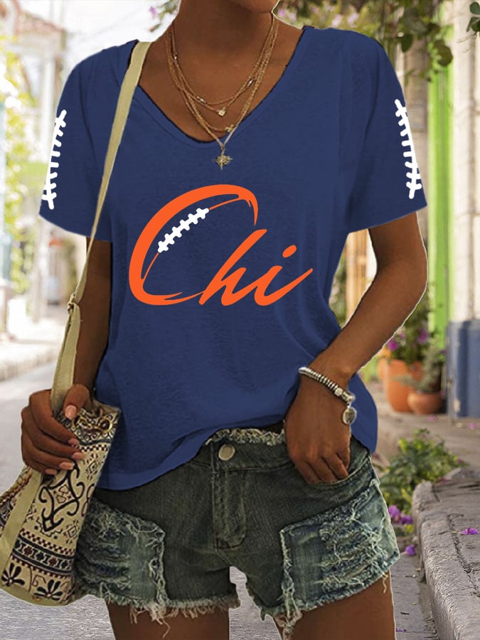 Women's Football Print T-Shirt