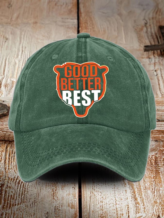Retro Good Better Best Print Baseball Cap