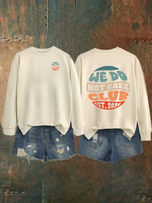 Women's  Retro Funny Proud Member Of Club We Do Not Care Menopause Perimenopause Print   Sweatshirt
