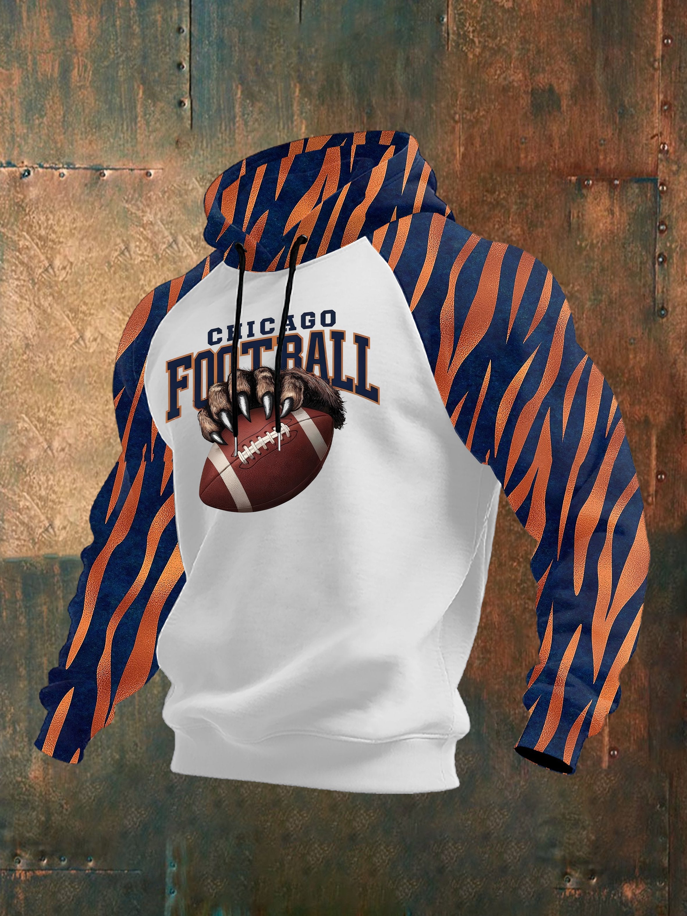 Men's rugby print hoodie