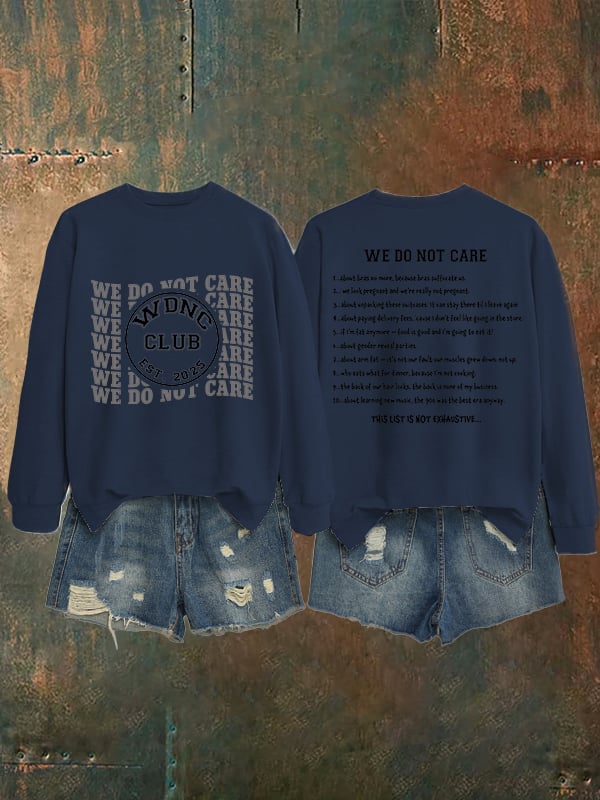 Women's  Retro Funny Proud Member Of Club We Do Not Care Menopause Perimenopause Print   Sweatshirt