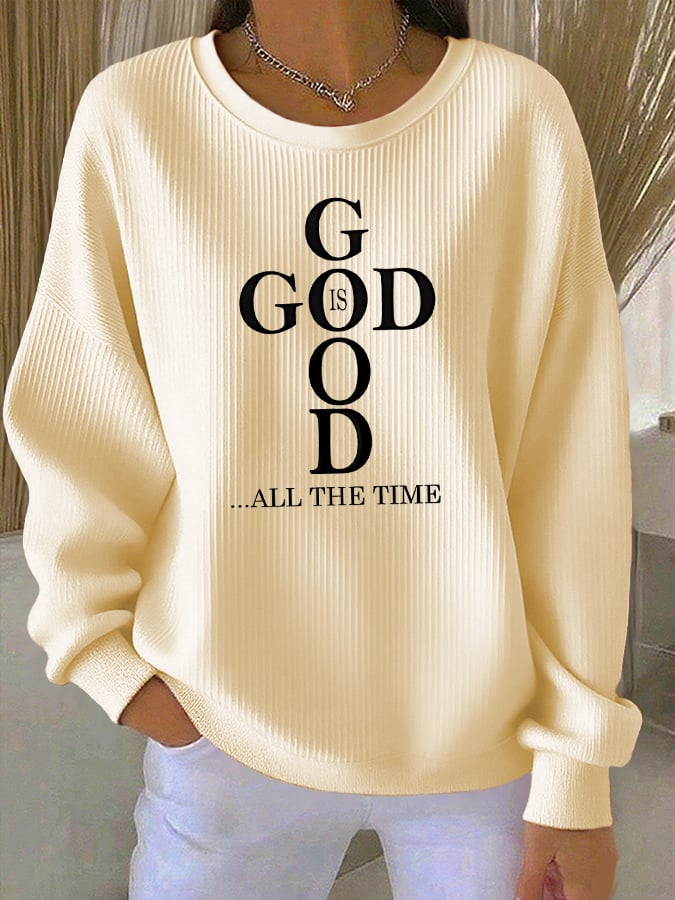 Women's Casual Faith Textured Sweatshirt