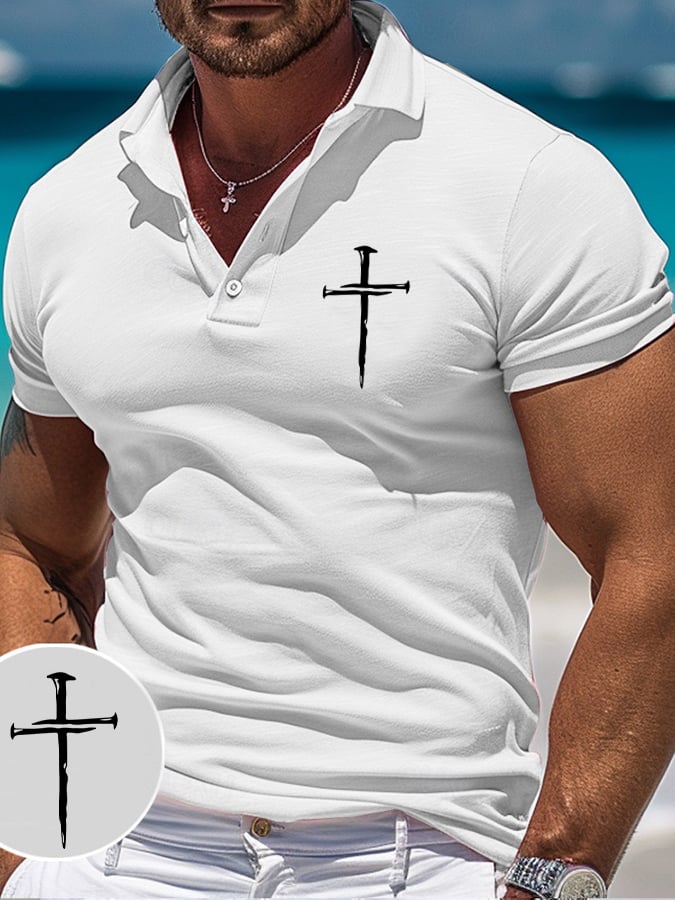 🔥Buy 3 Get 15% Off🔥Men's Retro Faith Casual Printed Polo Shirt