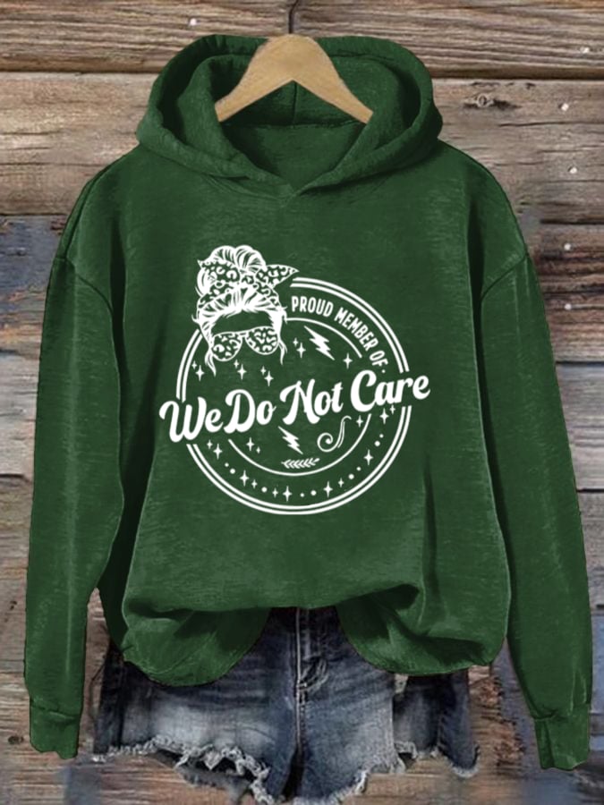 Women's  Retro Funny Proud Member Of Club We Do Not Care Menopause Perimenopause Print  Hoodie