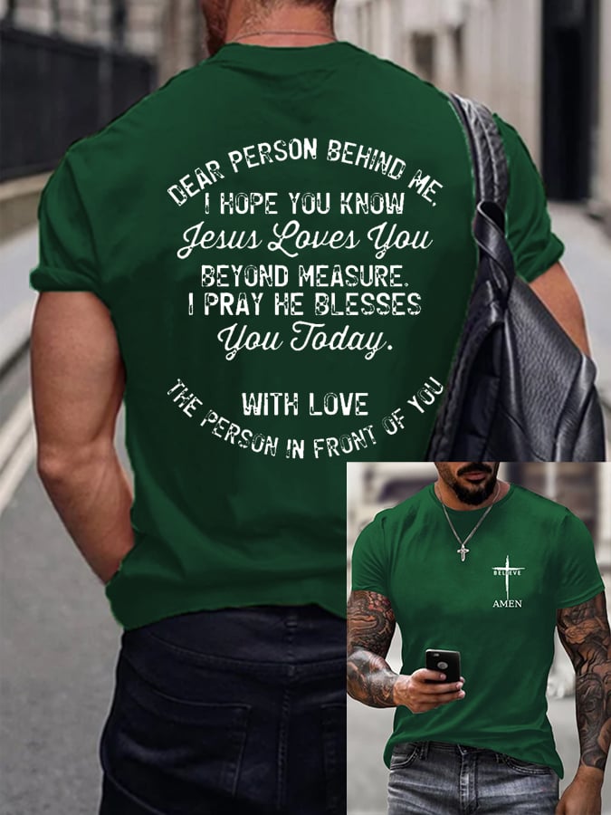 🔥Buy 3 Get 15% Off🔥Dear Person Behind Me I Hope You Know Jesus Loves You T-shirt