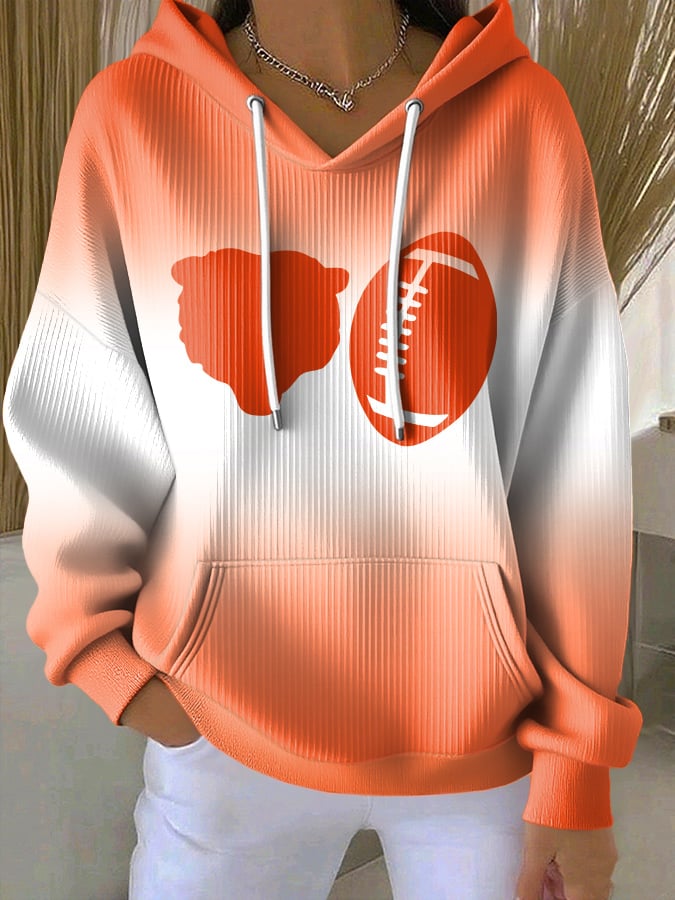 Women's Rugby Print Casual Sweatshirt