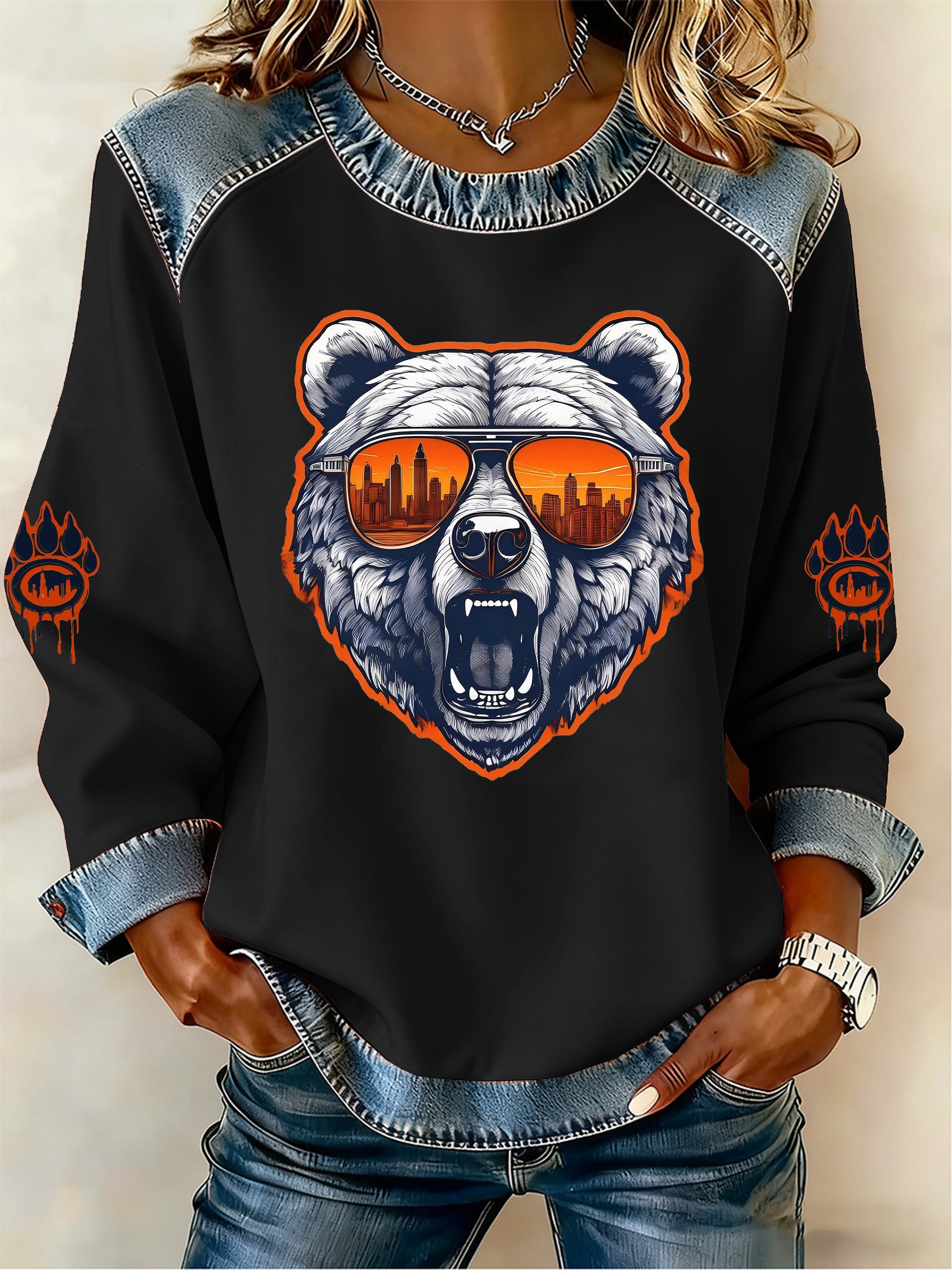 Women's Football Print Sweatshirt