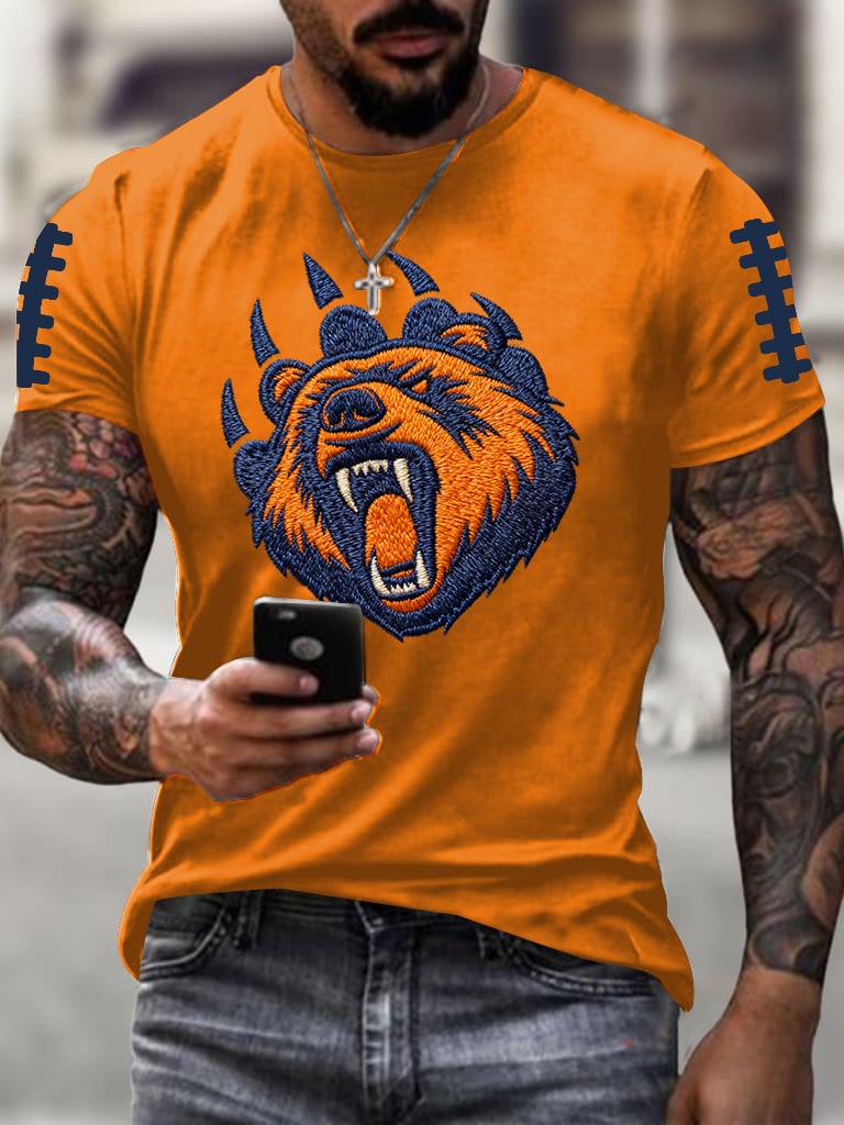 Men's Football Print Casual T-Shirt
