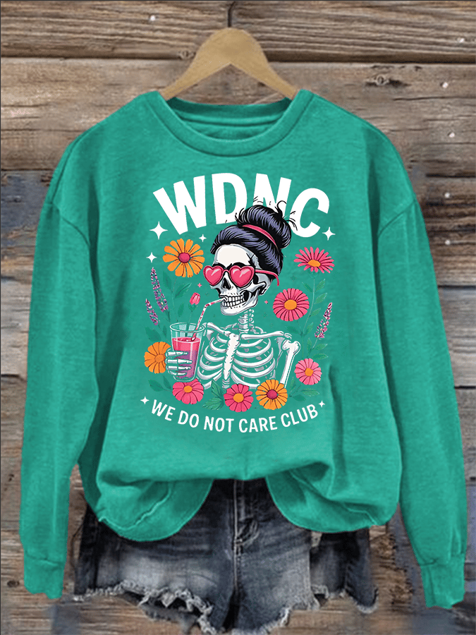 Women's Retro Funny Proud Member Of Club We Do Not Care Menopause Perimenopause Print Sweatshirt