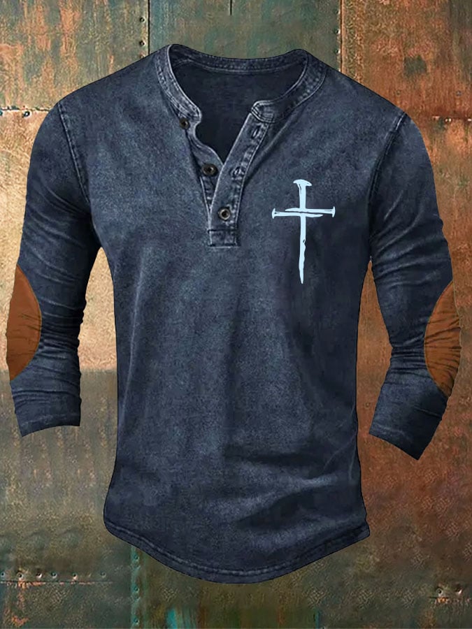 🔥Buy 3 Get 15% Off🔥Men's Faith Cross Print Top