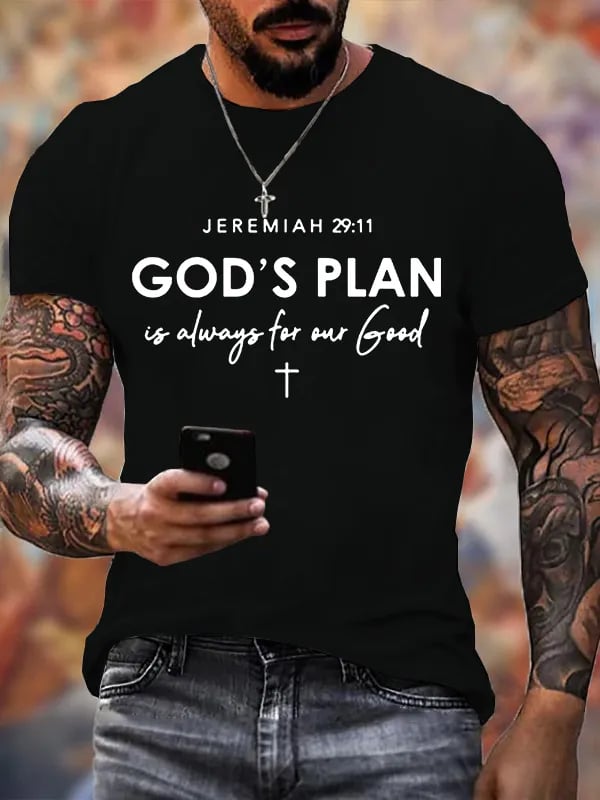 🔥Buy 3 Get 15% Off🔥Men's God's  Plan Is Always For Our GoodFaith Printed Shirt