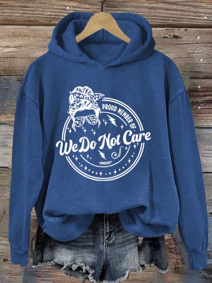 Women's  Retro Funny Proud Member Of Club We Do Not Care Menopause Perimenopause Print  Hoodie