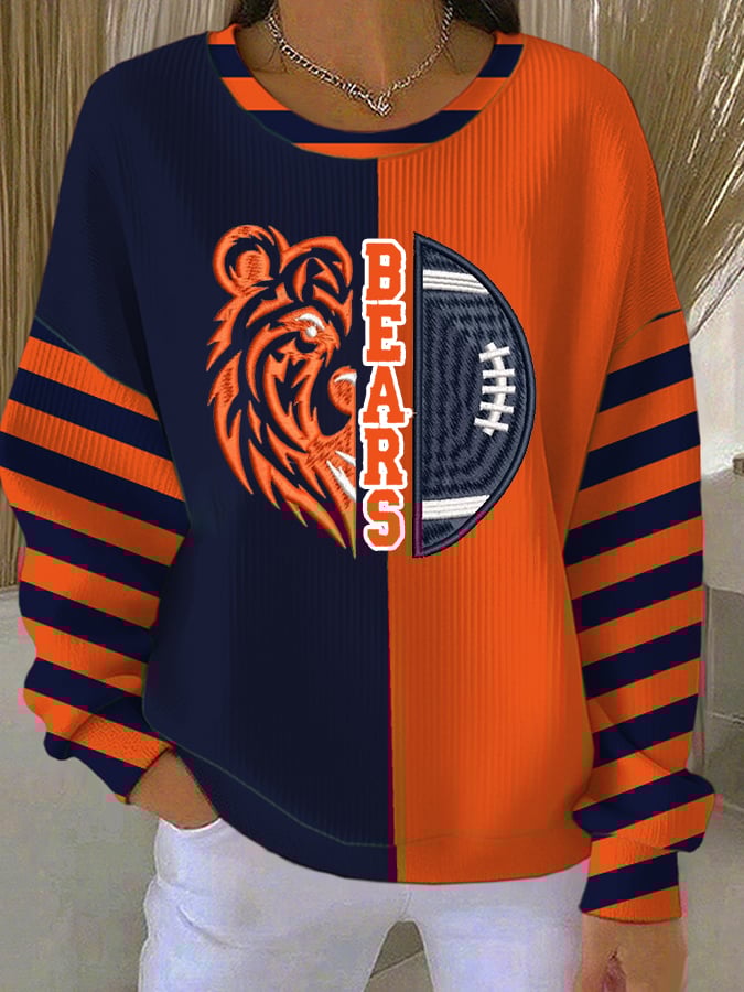 Women's Football Print Casual Sweatshirt