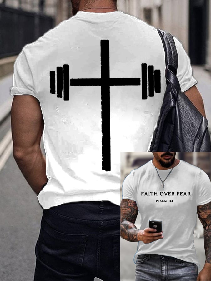 🔥Buy 3 Get 15% Off🔥Men's Gym Faith Printed Shirt