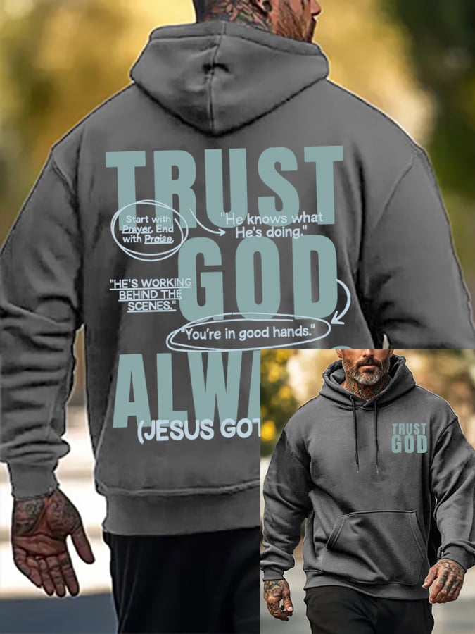 Men's Always Trust in God Faith Print Sweatshirt