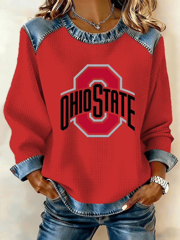 Women'S Casual Rugby Print Sweatshirt