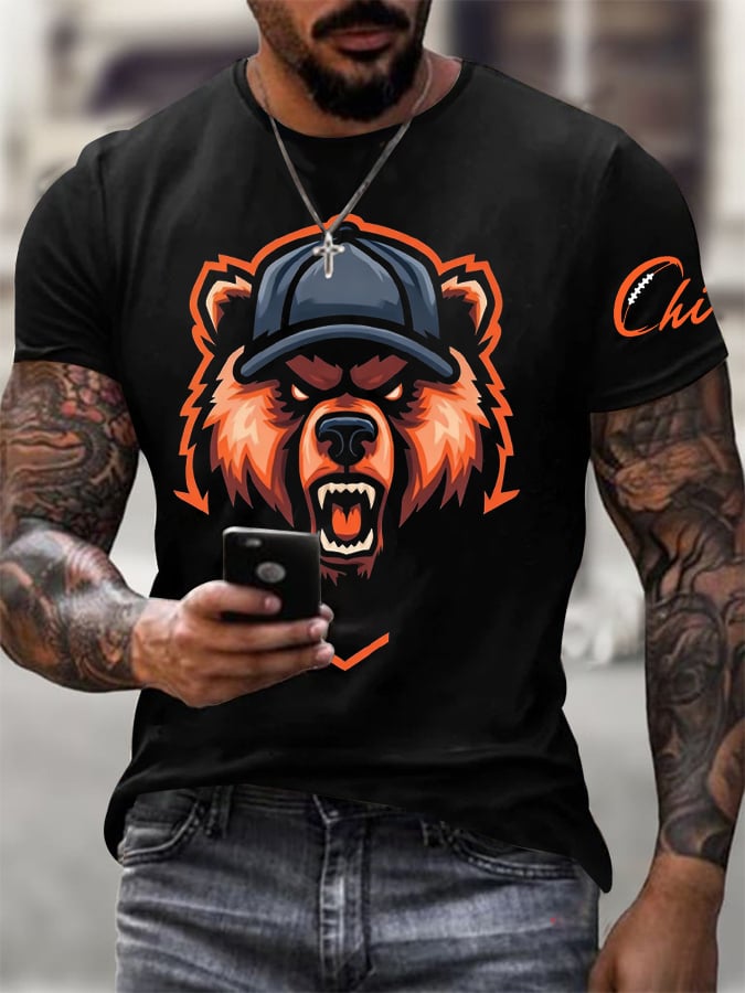 Men's Football Print Casual T-Shirt