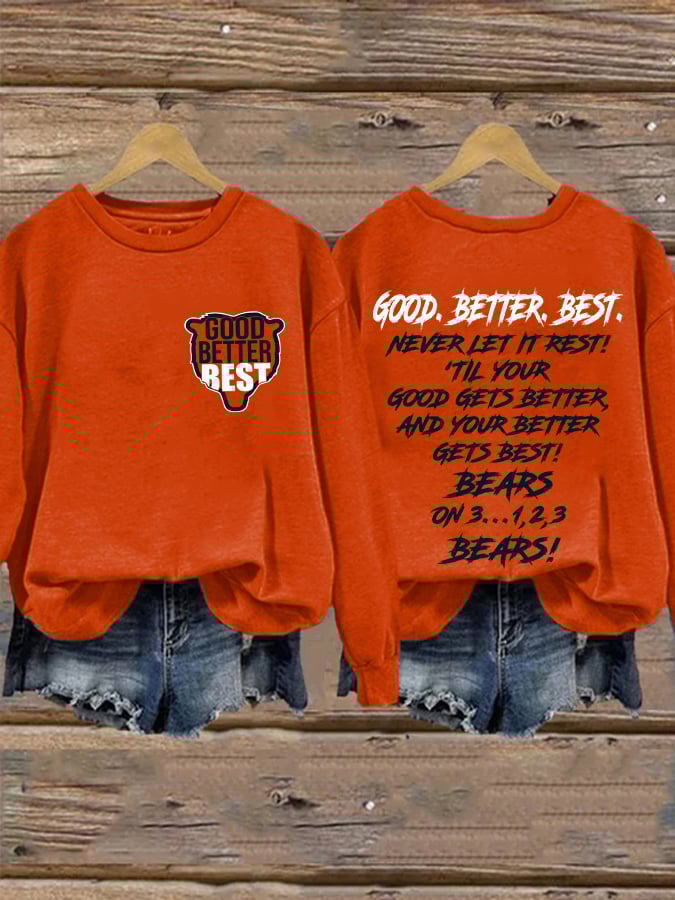 Retro Good Better Best Print Sweatshirt
