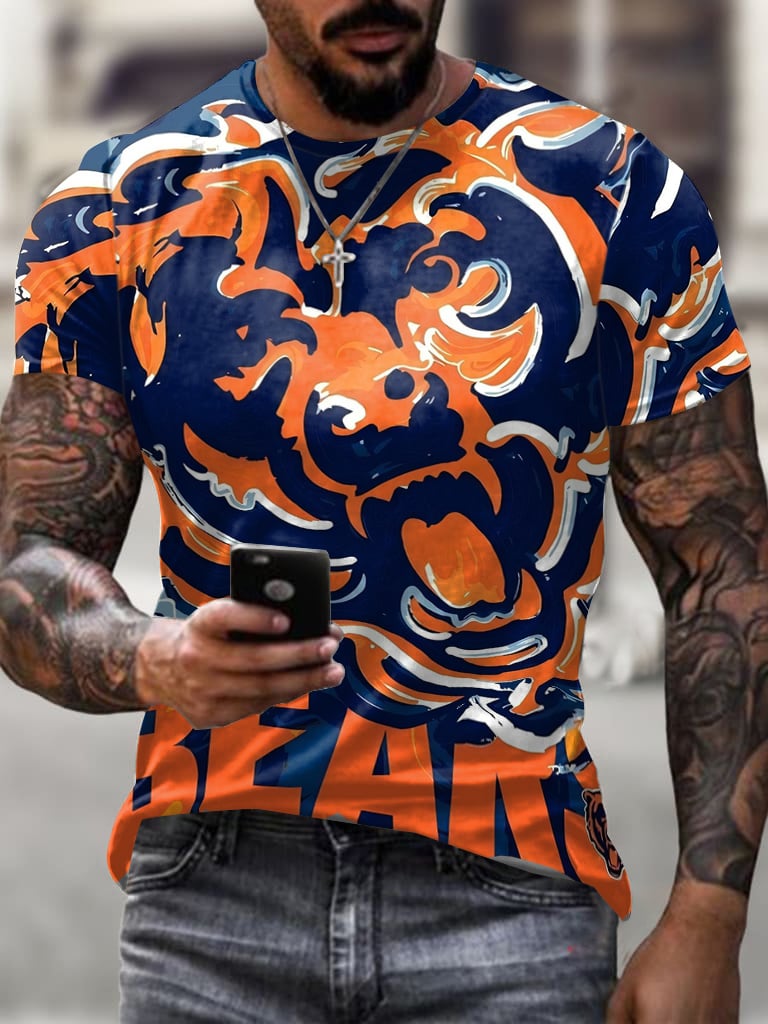 Men's Football Print Casual T-shirt