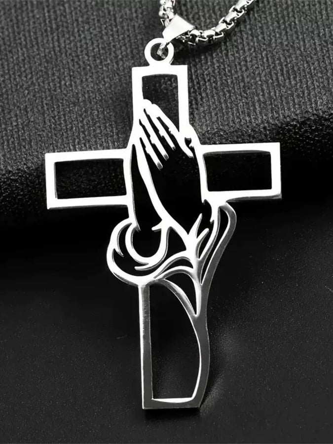 🔥Buy 3 Get 15% Off🔥Men's Titanium Steel Cross Prayer Necklace