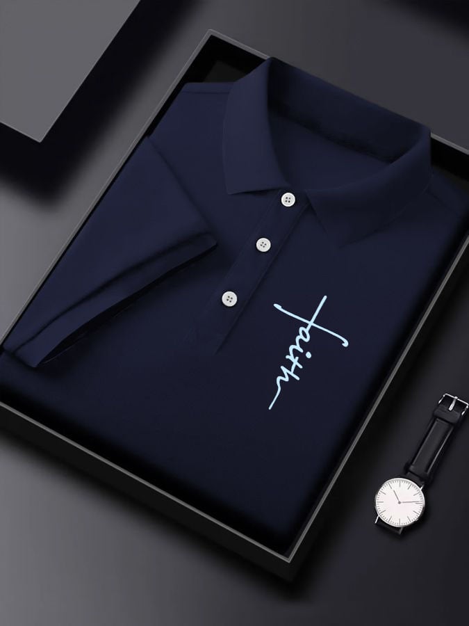 🔥Buy 3 Get 15% Off🔥Men's Faith Print Polo Shirt