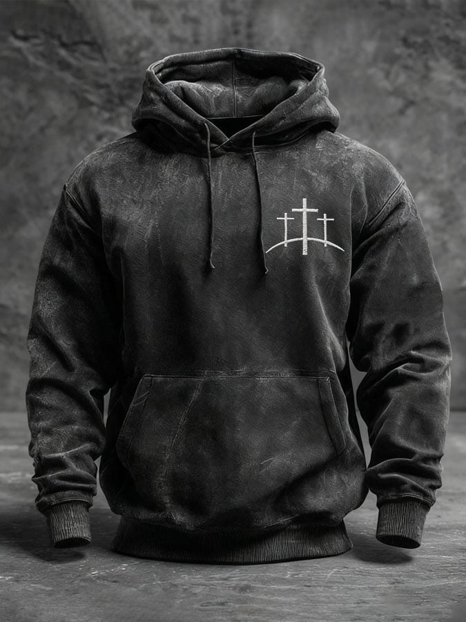 🔥Buy 3 Get 15% Off🔥Men's Faith Cross Vintage Hoodie