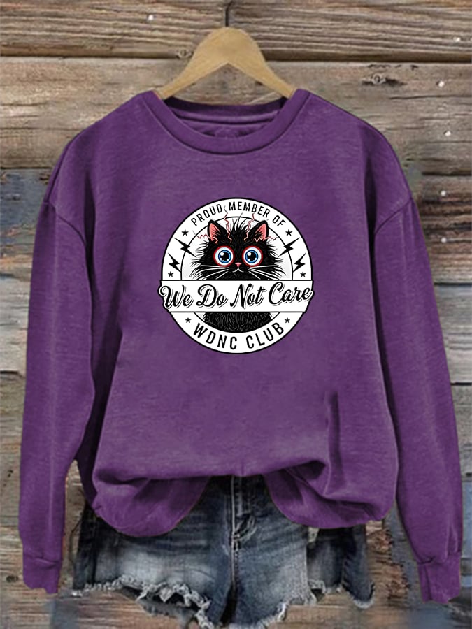 Women's  Retro Funny Proud Member Of Club We Do Not Care Menopause Perimenopause Print Sweatshirt