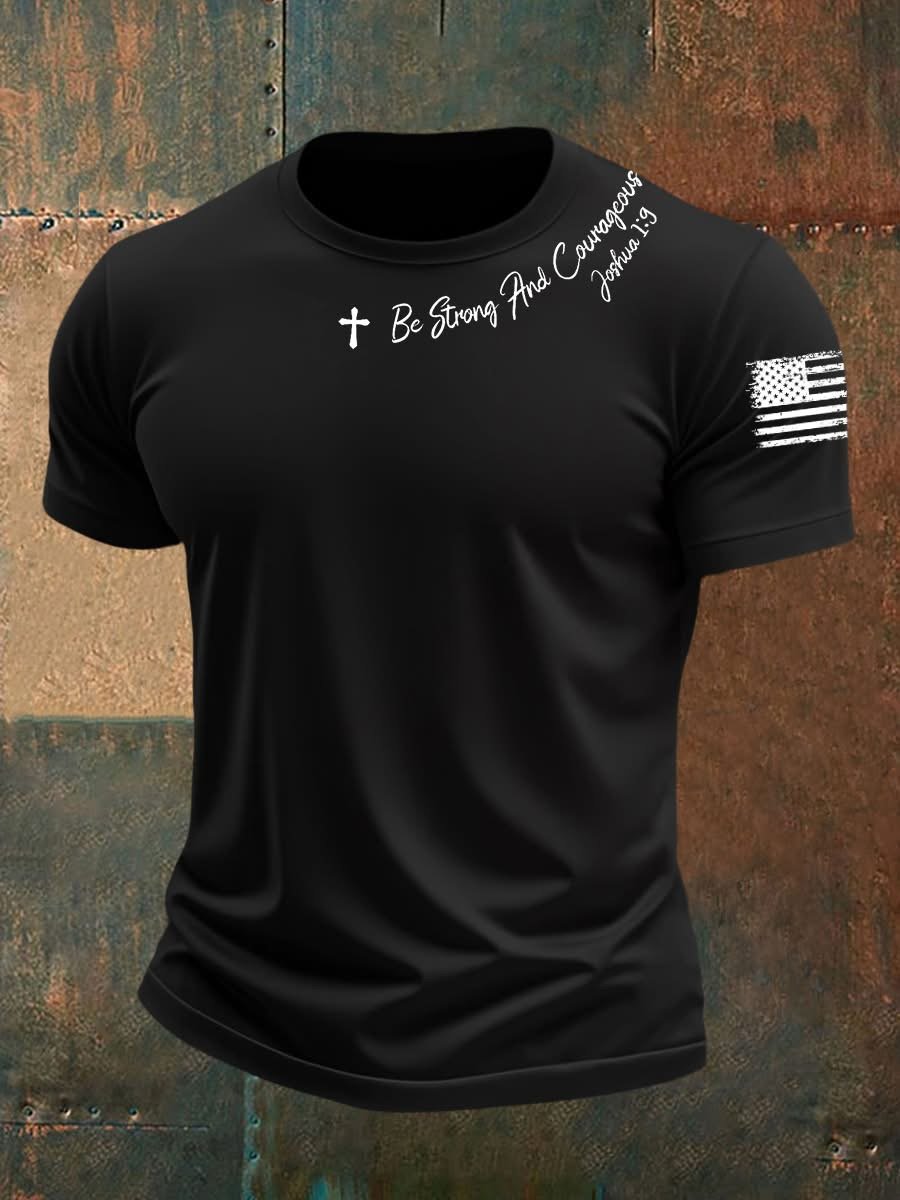 🔥Buy 3 Get 15% Off🔥Men's Be Strong And Courageous  Faith Printed  Shirt