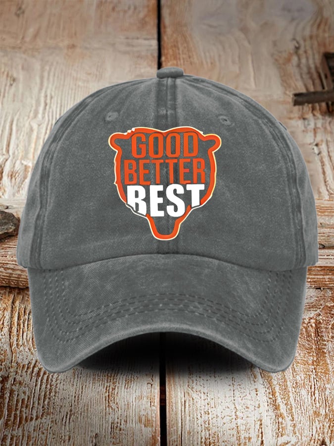 Retro Good Better Best Print Baseball Cap