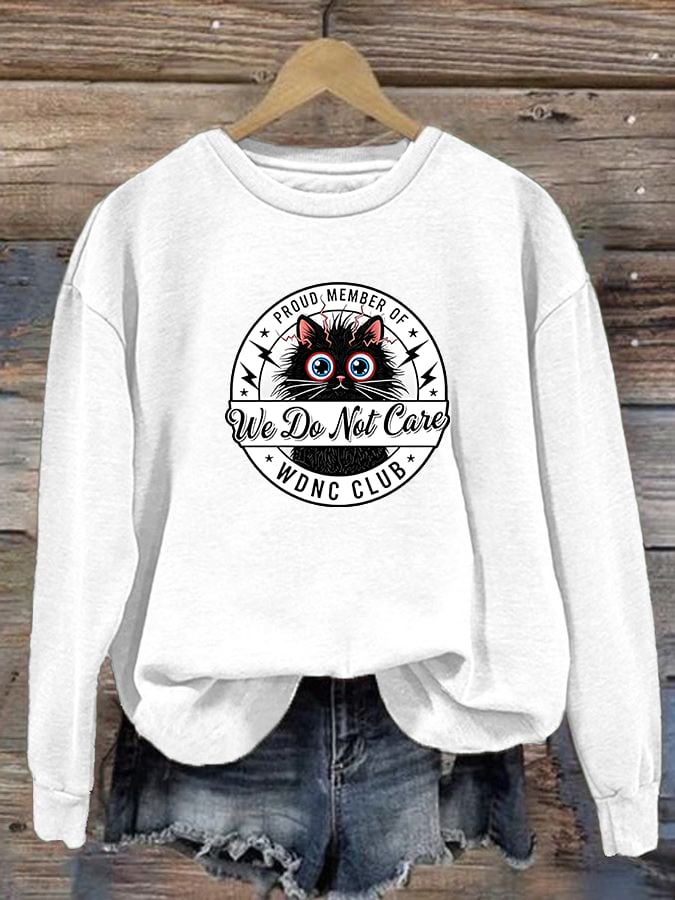 Women's  Retro Funny Proud Member Of Club We Do Not Care Menopause Perimenopause Print Sweatshirt