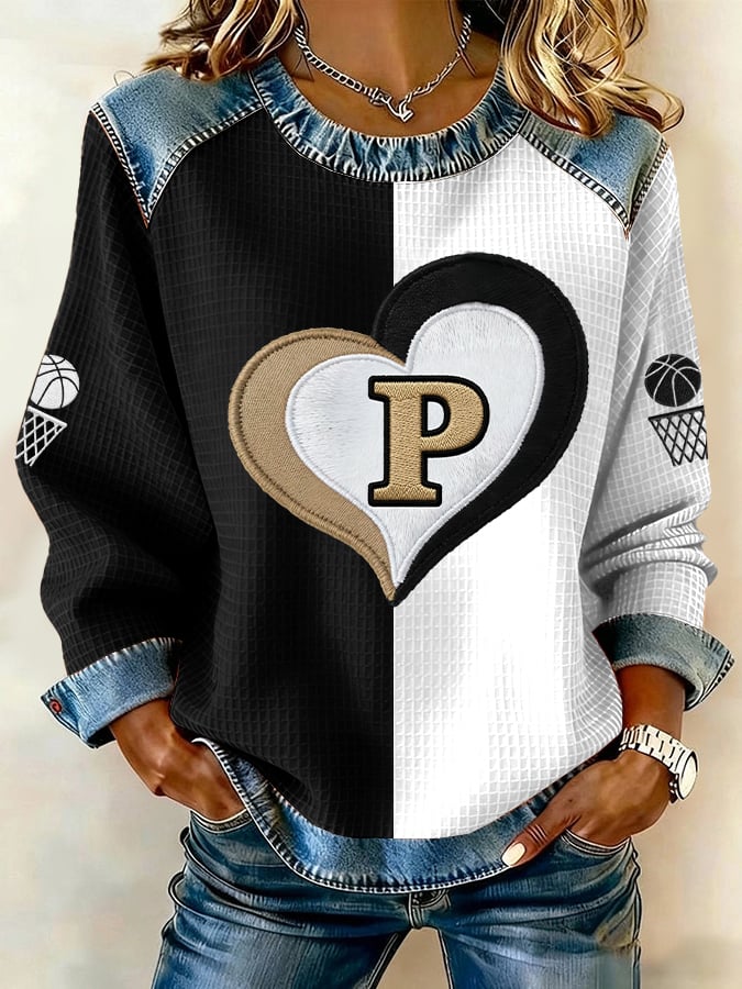 Women's Basketball Print Casual Top