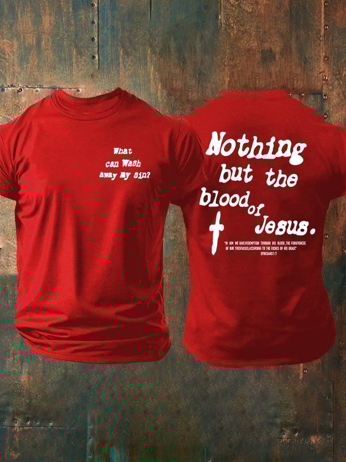 🔥Buy 3 Get 15% Off🔥Only The Blood Of Jesus Print Unisex Oversized Printed T-Shirt