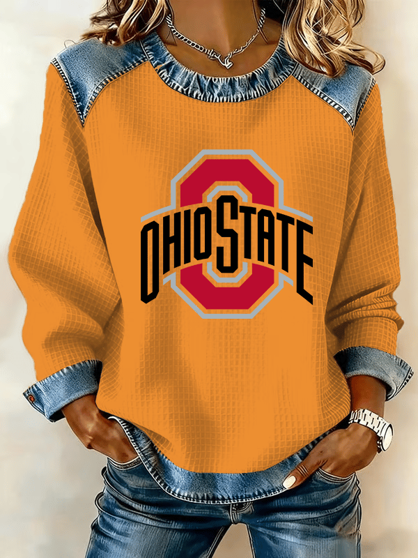 Women'S Casual Rugby Print Sweatshirt