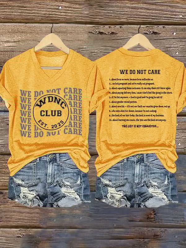 Women's  Retro Funny Proud Member Of  Club We Do Not Care Menopause Perimenopause Print T-Shirt