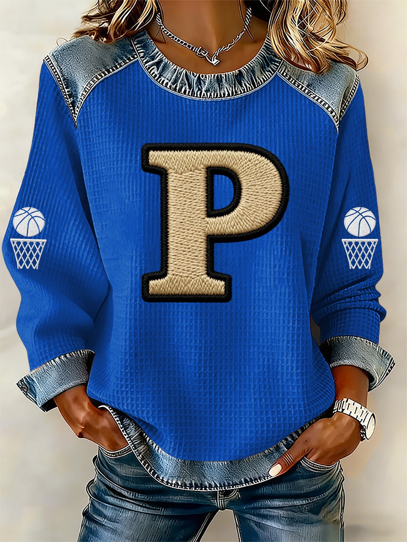 Women's Basketball Print Casual Top