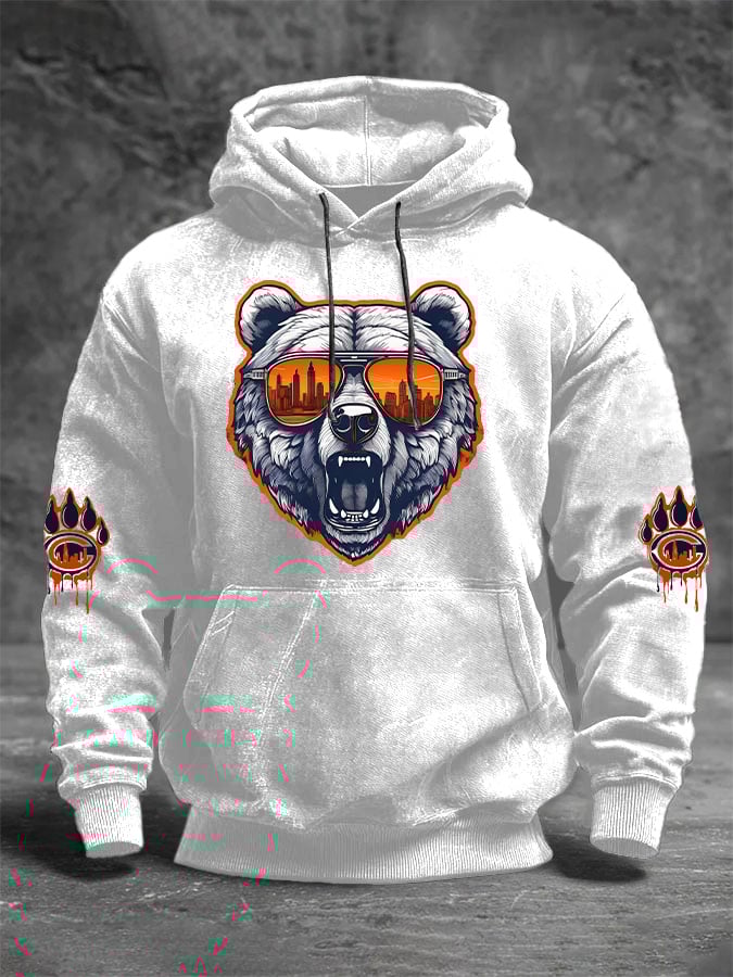 Men's Rugby Print Long Sleeve Hoodie