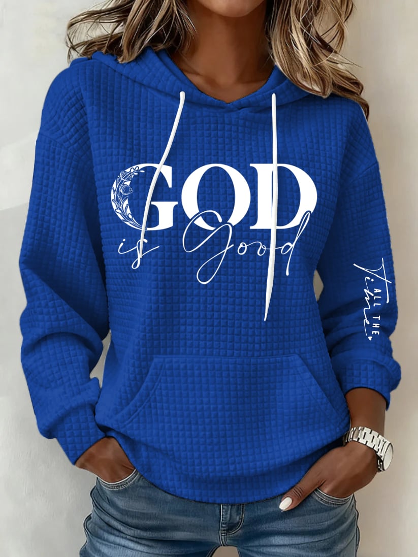 Women's Retro God Is Good  Faith Printed Sweatshirt