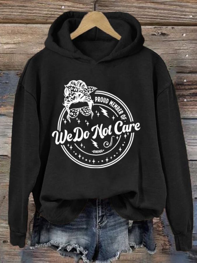 Women's  Retro Funny Proud Member Of Club We Do Not Care Menopause Perimenopause Print  Hoodie
